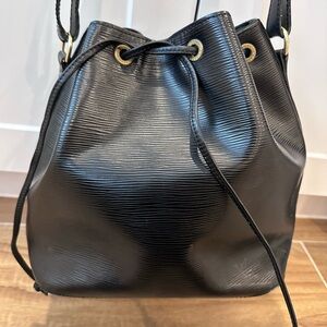 Louis Vuitton Petite Noe Drawstring Bag Black Epi Leather
